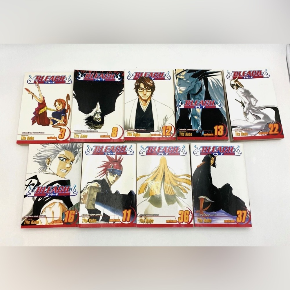 Bleach Manga English Lot of 9 Volumes 3, 8, 11-13, 16, 22, 36-37 Viz Media
